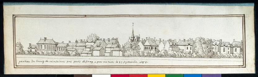 En del av kommunen Vincennes (penn og blekk på papir)