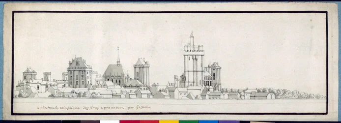 Chateau de Vincennes (penn og blekk med vask på papir)