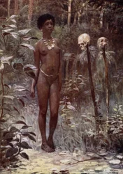 A Tapu Virgin, British Salomon Islands (farge litho)
