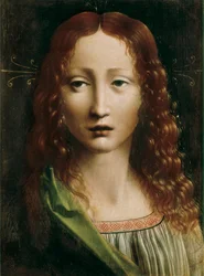 Frelseren, maleri av Lombardskolen. Slutten av 1400-tallet. Olje på tre. 25 cm x 18,5 cm. Madrid. Lazaro Galdiano-stiftelsen.