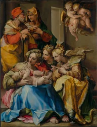 Den hellige familie med de hellige Anne, Katarina av Alexandria og Maria Magdalena