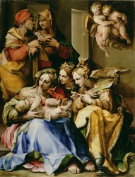 Hellig familie med de hellige Anne, Katarina av Alexandria og Maria Magdalena, ca. 1560-9