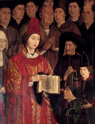 Polyptyk med den hellige Vincent (Painéis de São Vicente de Fora). Portrett av den hellige Vincent og Henrik Sjøfareren (1394-1460), prins av Portugal. Portugisisk maler fra 1400-tallet. Museu Nacional de Arte Antiga, Lisboa.