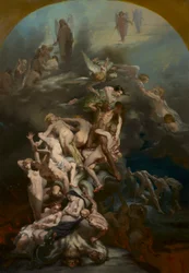 Himmel og helvete, ca. 1850 (olje på stoff)