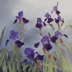 Iris hybrida, 2015 (akryl på gessoert treverk)