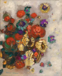 En haug med blomster.