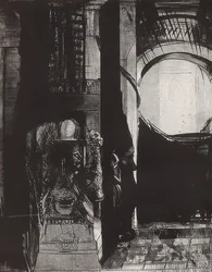 Og overalt er basaltsøyler,? Lyset faller fra hvelvene, Blatt 3 der Folge La Tentation de Saint-Antoine. 1896