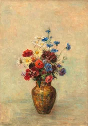 Blomster i en vase, ca. 1910.