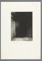 Je vis une lueur large et pâle La Maison Hautée, 6 litografier omslagstittelside The Haunted House, La Maison Hantée, illustrasjoner til tekst av Bulwer-Lytton, oversatt til fransk av René Philipon, (serietittel)