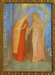 Besøket - Sankt Maria besøker Sankt Elizabeth R (pastell)