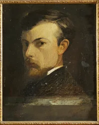 Portrett av kunstneren (maleri på tre)