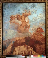 Tanken til Apollo-maleri av Odilon Redon (1840-1916) Bordeaux fra 1800-tallet, Musee des Beaux Arts