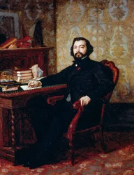 Portrett av advokat Aristide Minelli, av Odoardo Borrani (1833-1905), olje på panel, 40,5x32,5 cm