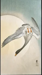 Andeflukt i måneskinn Xylografi og japansk trykk av Ohara Koson (1877-1945) 1908 Privat samling DR