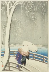 Snow at Yanagibashi, 1927