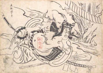 Ichikawa Danjuro I som Soga Goro, ca. 1710., ca. 1710.