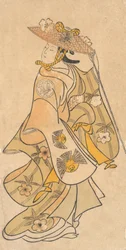 Skuespiller Sanjo Kantaro 1697-1763 som kvinne, ca. 1730., ca. 1730