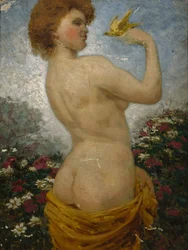 Naked Woman with a Bird in the Green   1317728   no       norwegian Successfully Translated  Original: Legeraanvoerder te paard met andere ruiters Groep gelijksoortige illustraties met ridders en ruiters (series title) Translat: Legeraanvoerder te paard me