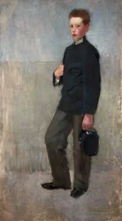 Portrett av en gutt i ungdomsskoleuniform