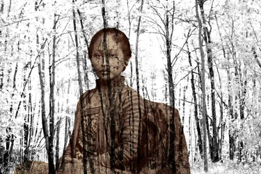 Portrett blant grenene, 2024 (digital blandet media)