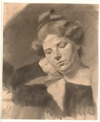 Portrett av Kathrine (Ketty) Mathilde Antonia Nielsen, født Rask. (f. 1878, m.m. billedhuggeren Kai Nielsen i første ekteskap.)