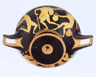 Attic rødfigur kylix, 500–480 f.Kr. (keramikk)