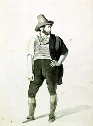 Den unge italieneren, ca. 1834 (akvarell)