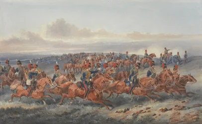The Chestnut Troop (A Battery) Royal Horse Artillery (akvarell på papir)
