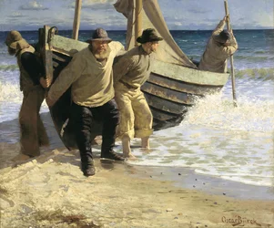 Setter opp båten. Skagen