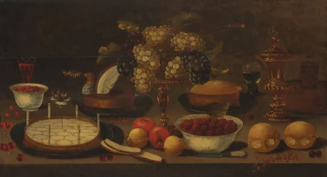 Stilleben fra bankett, ca. 1620–1650 (olje på panel)
