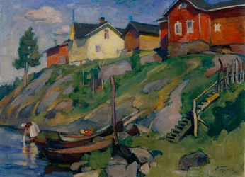En landsby på landet i Finland, 1915