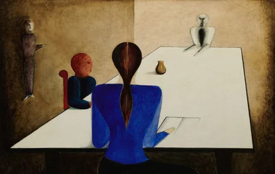 Gruppe ved bordet, 1923.