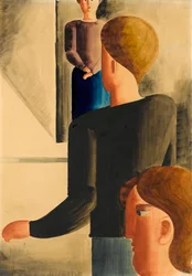 Tre figurer i rommet, enkel gest, 1928.
