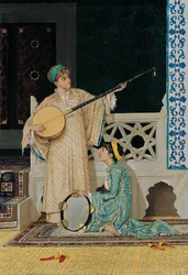 To musikerpiker, andre halvdel av 1800-tallet.