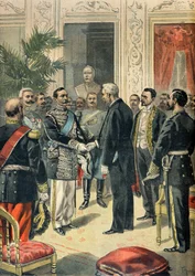 Intervju mellom Felix Faure og den russiske ambassadøren Lev Ouroussoff, Paris 1898 (gravering)