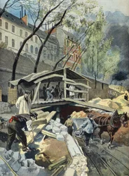 Metropolitain arbeider i Paris i 1899 (gravering)