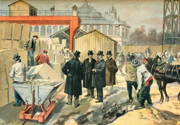 Prinsen av Wales besøker byggeplassene for Parisutstillingen i 1900
