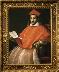 Portrett av kardinal Scipione Borghese (Scipione Caffarelli-Borghese) (1577-1633) av Ottavio Leoni -