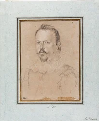 Portrett av Vincent I av Gonzague, hertugen av Mantua (Vincenzo I Gonzaga, hertugen av Mantua) (1562-1612) Tegning av Ottavio Leoni (1578-1630) Genes, Musei di Strada Nuova, inv 2440