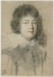 Portrait of an Adolescent Boy, 1621 (rødt, svart og hvitt kritt på falmet brunt lagt papir)
