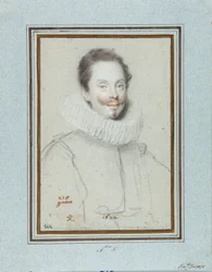 Portrett av markisen Paris Pinelli (1600-tallet) Tegning av Ottavio Leoni (1578-1630) Genes fra 1600-tallet, Musei di Strada Nuova, Fondo Disegni, inv 2414