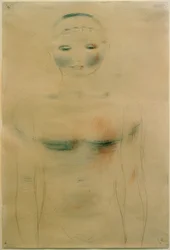 Frontal halvfigur. Fra den rosa serien
