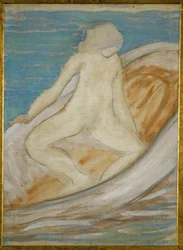 Frau im Boot (maleri på lerret)