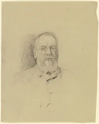 Portrett av en eldre mann med briller
