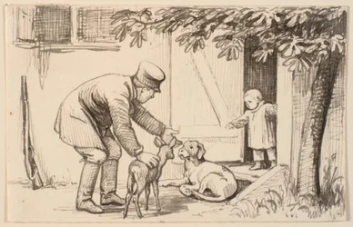 Mannen, ungen og hunden