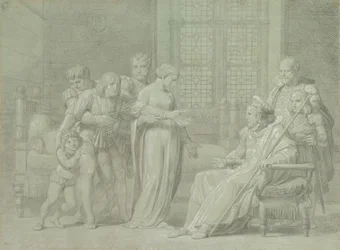 Kong Charles VIII av Frankrike med den døende Gian Galeazzo Sforza ved Pavia, 1775-1860.