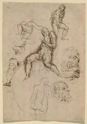 Ark med studier for maleri i Salone del Maggior Consiglio, Ducal Palace, Venezia, ca. 1578