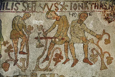 Noahs sønner planter vinranker. Mosaikk (mosaikk)