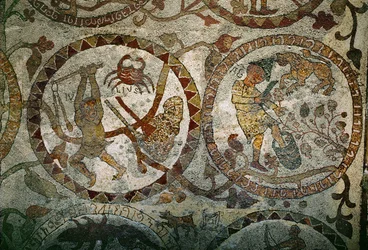 Stjernetegnene fra mosaikkgulvet i (mosaikken)
