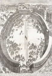 En stor sammenleggbar plate av det store teateret, 1680